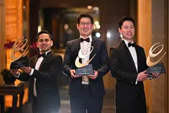 Speedoc, Lumos Labs and AP Technologies were the top three winners of the Emerging Enterprise Awards 2022. From left: Speedoc's Shravan Verma, Lumos Labs' Eu-wen Ding, and AP Technologies' Charles Tang at last year's event.