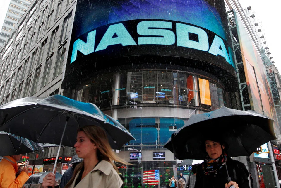 The tech-rich Nasdaq Composite Index has jumped 1.7 per cent to 13,555.67.