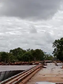 The town of Fitzroy Crossing, a community of around 1,300 people, has been among the worst hit, with supplies having to be airlifted in due to flooded roads.