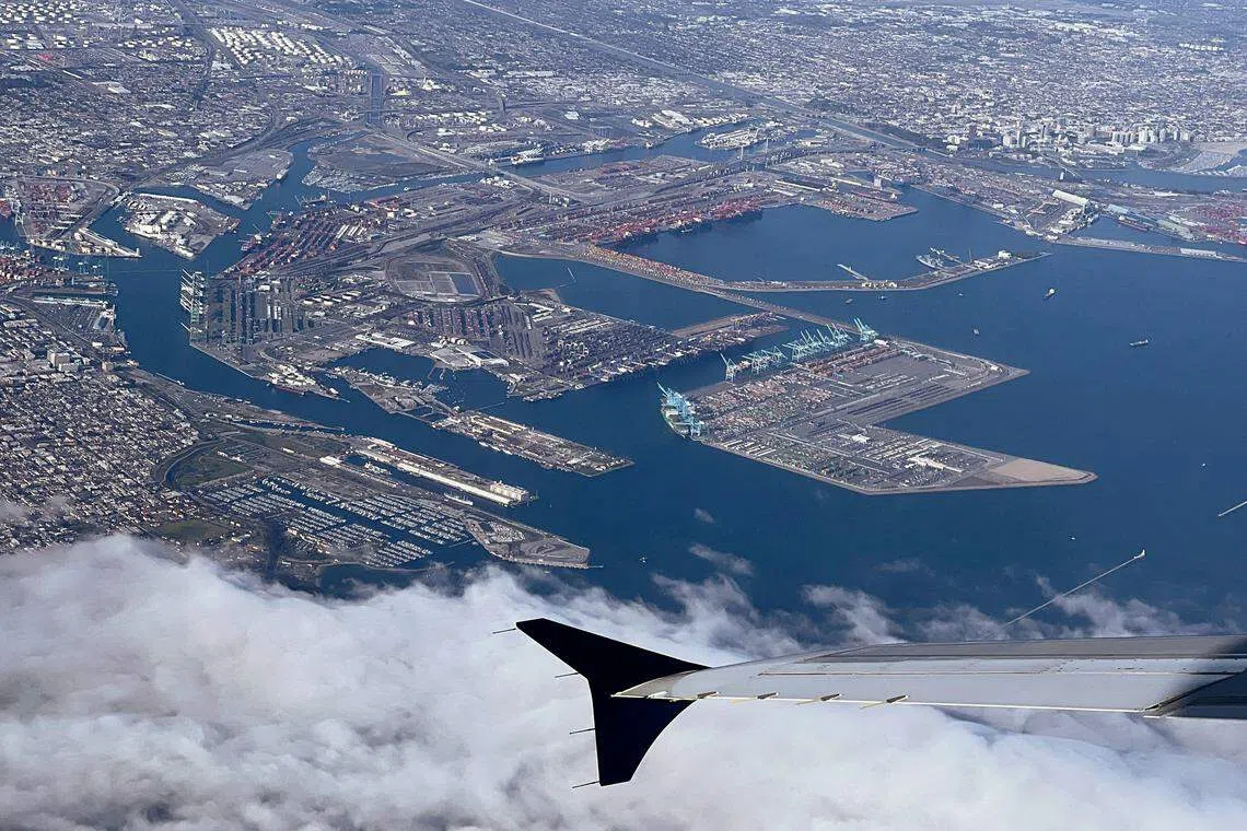 The shipping ports of Los Angeles and Long Beach. Corporations are responding to changing political winds, with executives mention “reshoring” production to their home country more frequently on earnings calls.