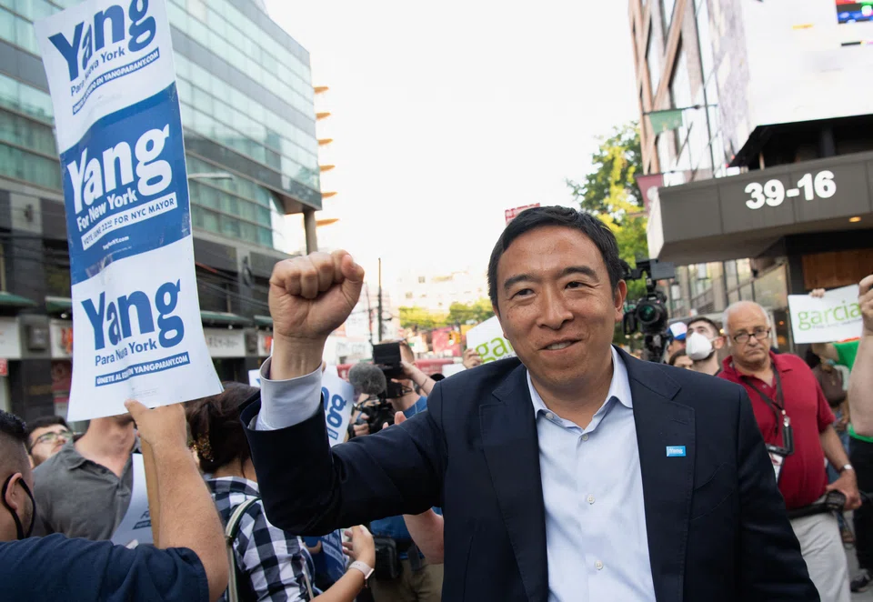 The new party, called Forward, will initially be co-chaired by former Democratic presidential candidate Andrew Yang (pictured) and Christine Todd Whitman, the former Republican governor of New Jersey.