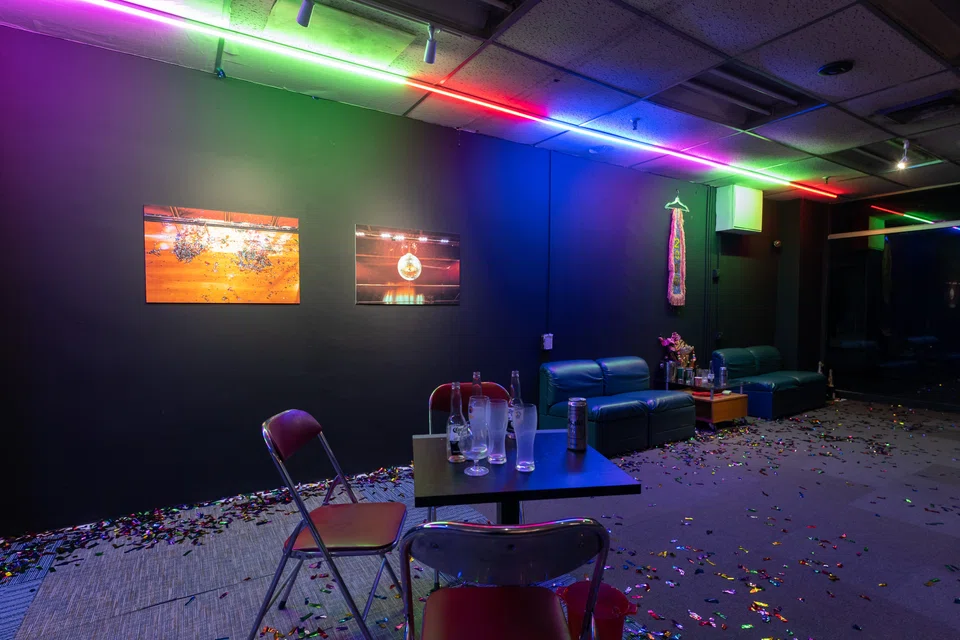 Photographer Aik Beng Chia takes over one of the units in Peace Centre and transforms it into a Club Hawaii-like experience to showcase his photographs. (Club Hawaii is one of the oldest nightclubs in Singapore.) 