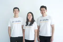 From L-R; Jonathan Benhi, Eileen Kamtawijoyo and Timothy Astandu, founders of Populix