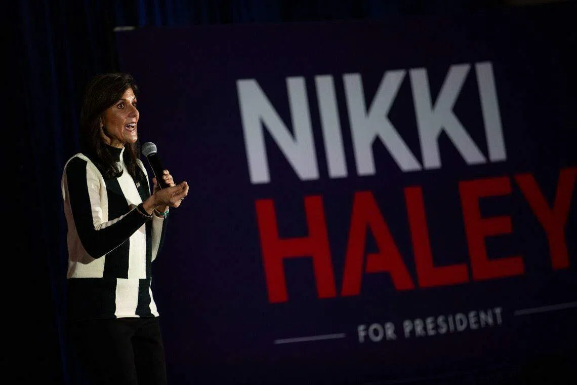 Nikki Haley, former governor of South Carolina and 2024 Republican presidential candidate, speaks during a campaign event in Troy, Michigan, Feb 25, 2024. 