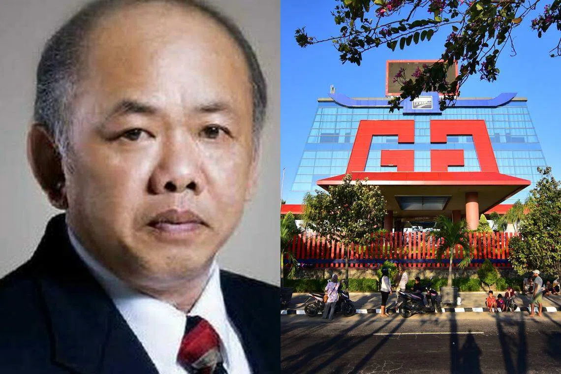 A file image of Susilo Wonowidjojo, and the Gudang Garam factory.