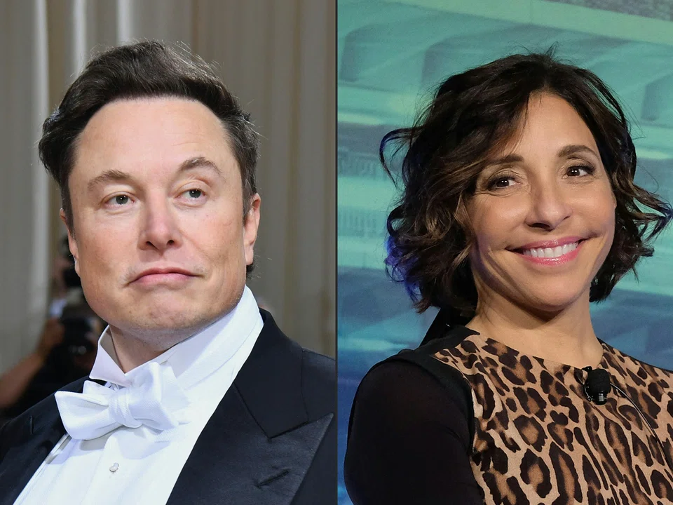 CEO of X Linda Yaccarino (right) defended the safety of the platform as well as Elon Musk’s (left) decision to replace its globally recognised name with X.