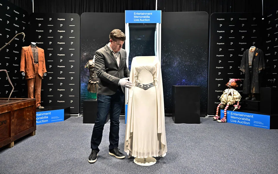 The dress is among more than US$12 million worth of TV and film memorabilia that will be sold at the auction, with bids ending on Friday. 
