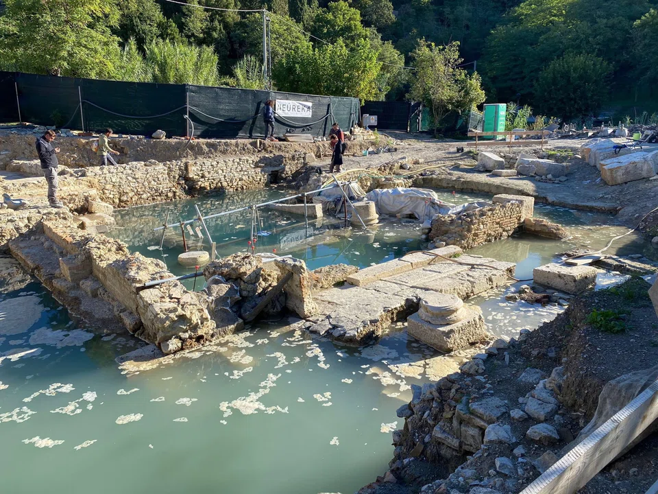 The excavation site in San Casciano dei Bagni, Tuscany, Italy. 