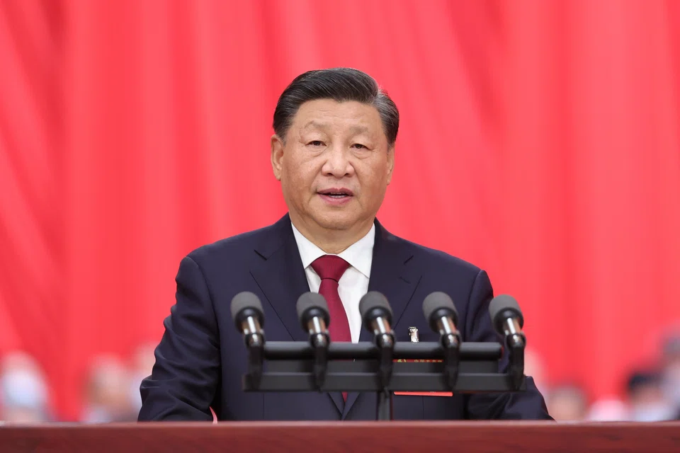 Chinese President Xi Jinping delivers a report to the 20th National Congress of the Communist Party of China at the Great Hall of the People in Beijing on Oct 16.