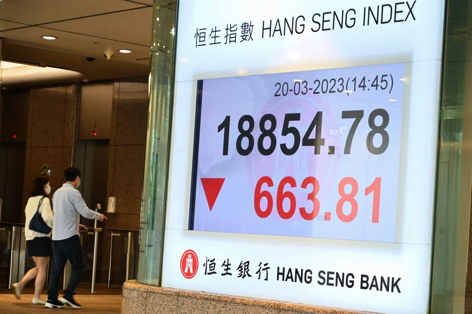 Hong Kong led losses, dropping more than two per cent on Wednesday.
