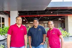 From left to right: Qapita co-founders Vamsee Mohan, Ravi Ravulaparthi and Lakshman Gupta.