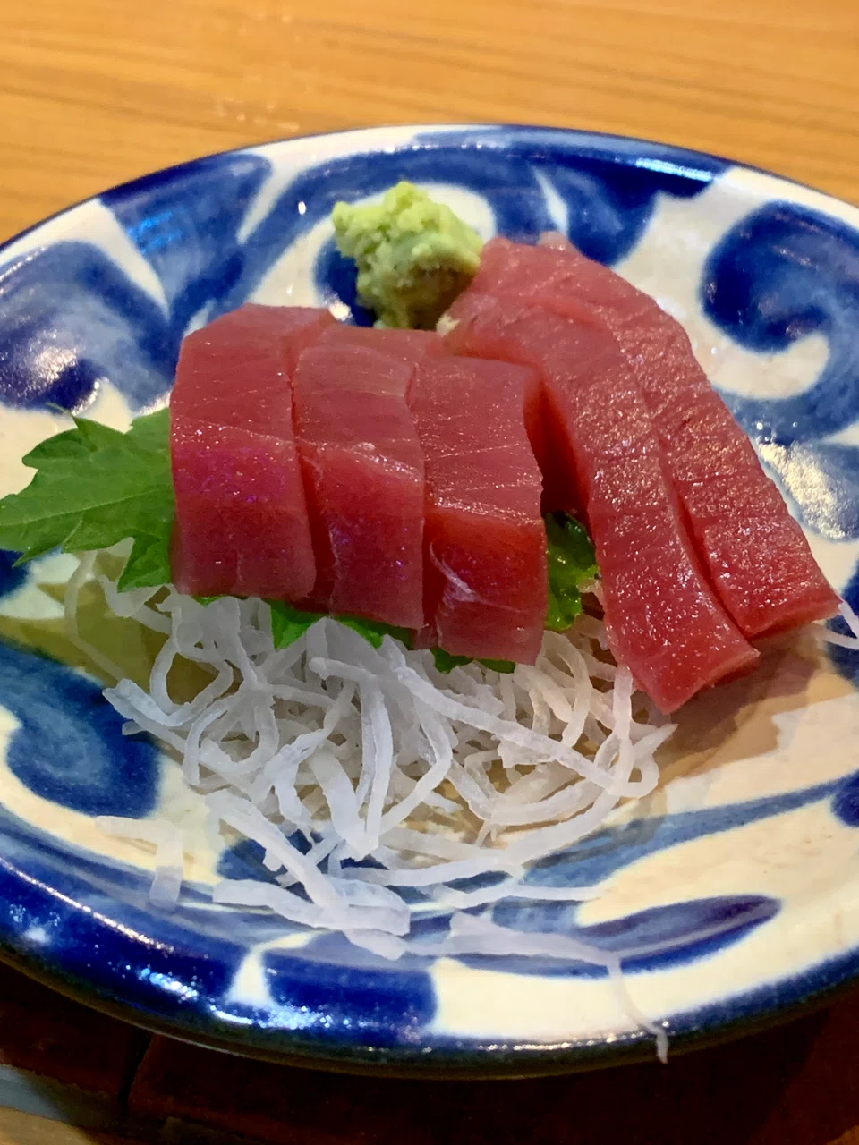 Good big-eye tuna akami should be supple with a mochi-like sticky texture.