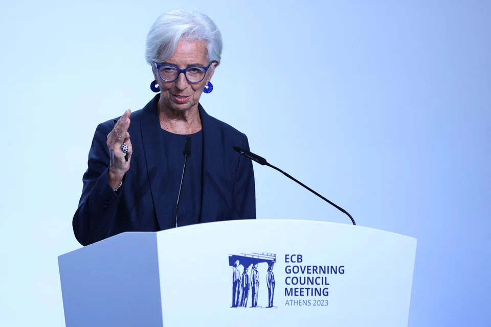 The ECB ended an unprecedented streak of 10 consecutive rate hikes last week and investors are now pricing in some chance of a cut as early as April, despite president Christine Lagarde’s (above) insistence that this is premature.