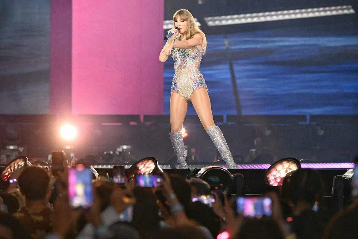 DBS estimates Taylor Swift's Singapore shows will add S$300 million-S$400 million to Singapore's economy in the first quarter. 