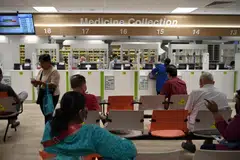 Patients at the dispensary at Ang Mo Kio Polyclinic. The survey found that affordable healthcare, the rising cost of living and strengthening the economy remain the top priorities of the respondents. Climate and environment issues rank lower. 