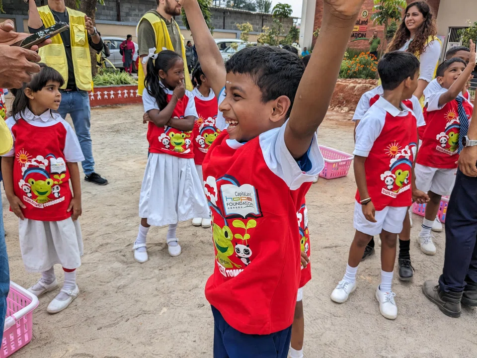 The students were most excited about the front yard.