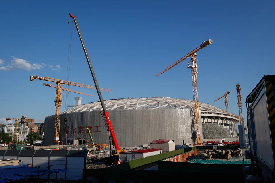 Construction site of the Worker's Stadium in Beijing, China, May 14, 2023. China gave up its hosting rights for the 2023 AFC Asian Cup football tournament due to the ongoing Covid-19 pandemic.