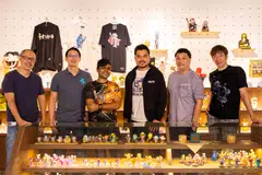 From left: Kinetiquettes founders Kelvin Chan, Woon Chong and Adeeb Mohd;, Mighty Jaxx founder Jackson Aw, Mighty Jaxx's chief strategy officer Bryan Tan, and PLAYe founder Chris Sng.
