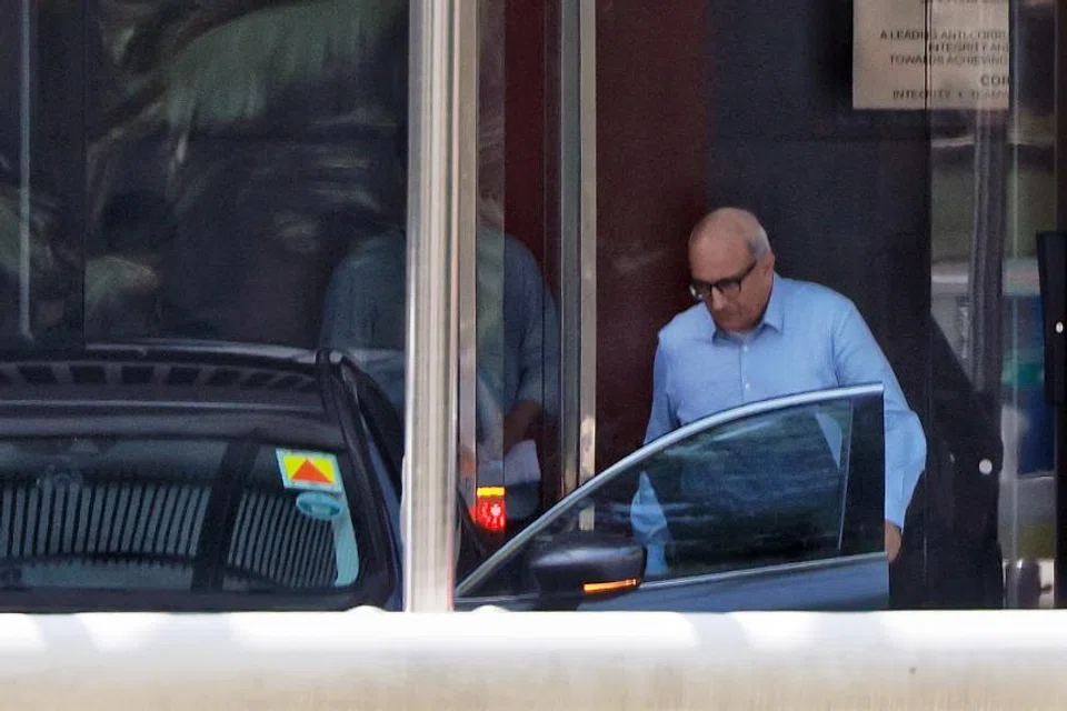 Transport Minister S Iswaran leaves the CPIB headquarters in July 2023.  