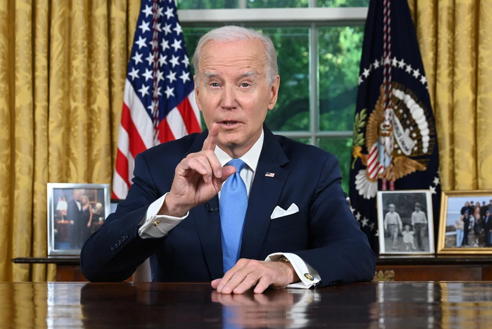 President Joe Biden addresses the nation from the Oval Office at the White House in Washington on Jun 2, on the budget deal that lifts the federal debt limit and averts a US government default.