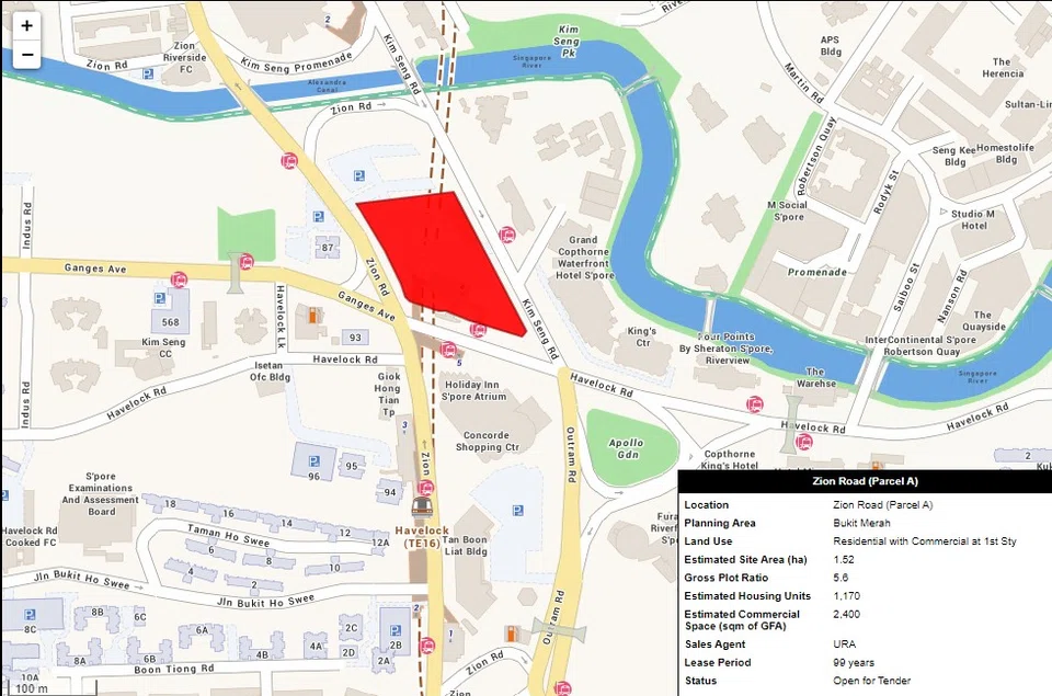 The Zion Road (parcel A) plot is expected to get a top bid of S$1.47 billion and S$1.66 billion, says PropNex's Wong Siew Ying.