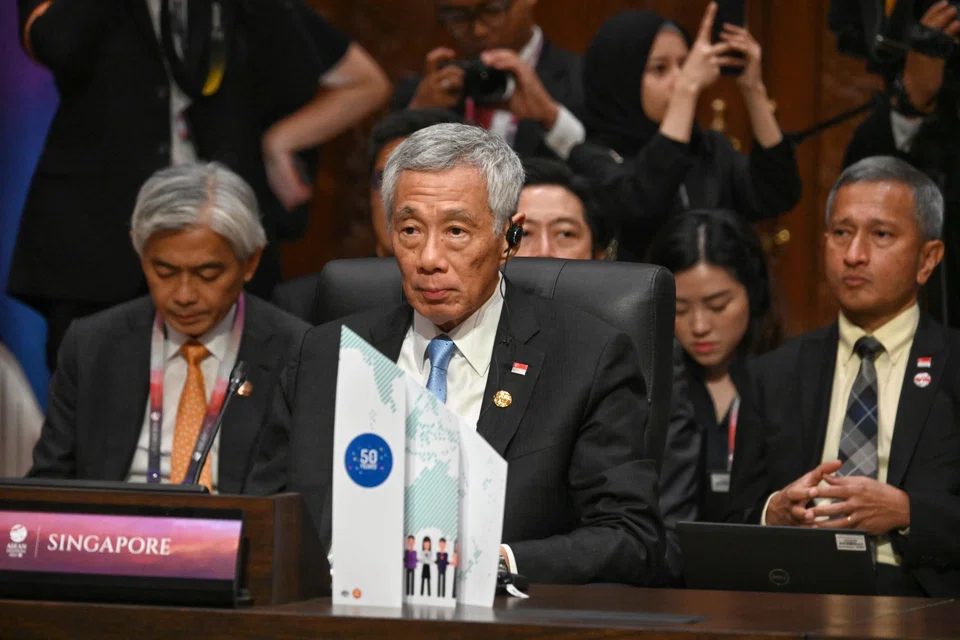 Prime Minister Lee Hsien Loong with other Asean leaders during the 3rd Asean-Australia Summit at Jakarta Convention Centre on Sep 7, 2023.