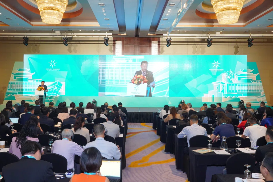 Senior Minister of State for Manpower Zaqy Mohamad speaks at a business conference in Hanoi, organised by cultural-diplomacy platform Spotlight Singapore.