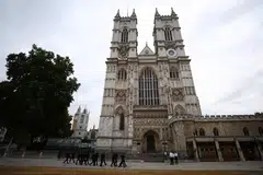 Police officers patrolling outside Westminster Abbey in London on Monday (Sep 19), ahead of the State Funeral Service for Britain's Queen Elizabeth II.  The country's longest-serving monarch died at aged 96 after 70 years on the throne. 