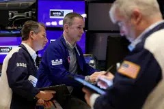 The Dow Jones Industrial Average rises 232.95 points, or 0.60 per cent, at the open to 38,845.19.