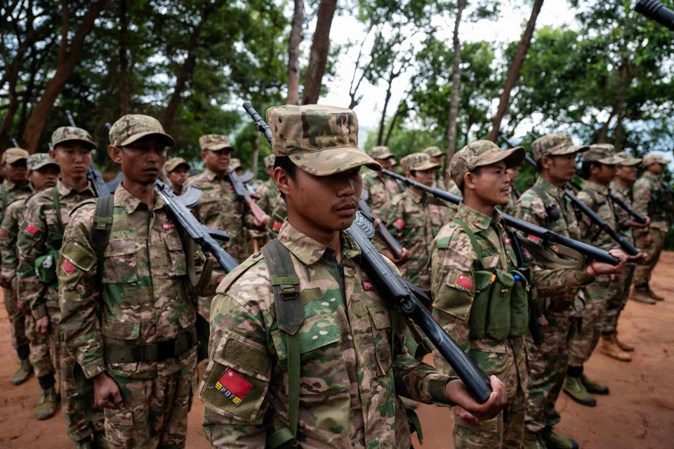 Members of the Mandalay People's Defense Forces at their base camp in Myanmar's northern Shan State. Myanmar has sent a senior official to take part in a high-level Asean meeting for the first time earlier this week.
