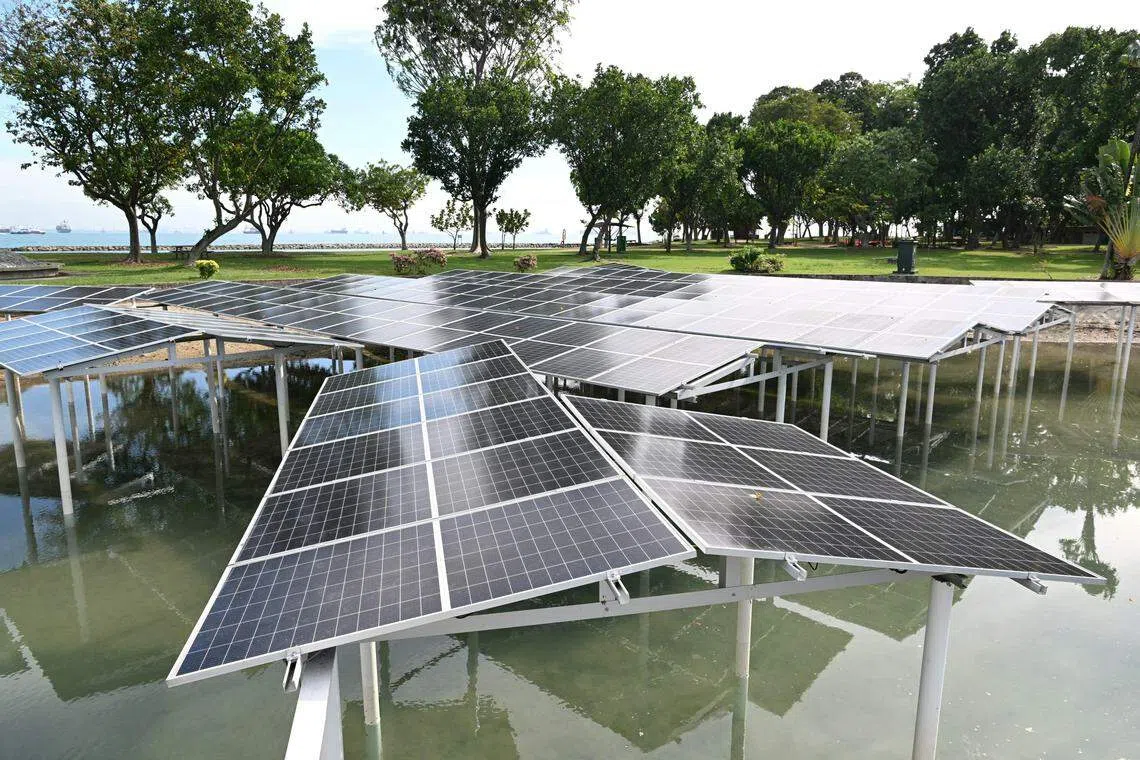Solar panels deployed at Singapore's Kusu Island. The country is committed to accelerate its shift to low-carbon energy sources. 