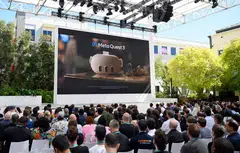 MetaQuest 3 is introduced during the Meta Connect Developer Conference at Meta's headquarters in Menlo Park, California on Sept 27, 2023. 