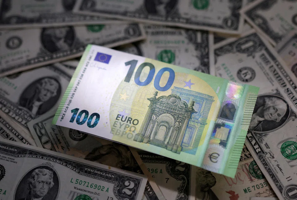 The euro has fallen 0.5 per cent against the broadly strengthening US dollar. 