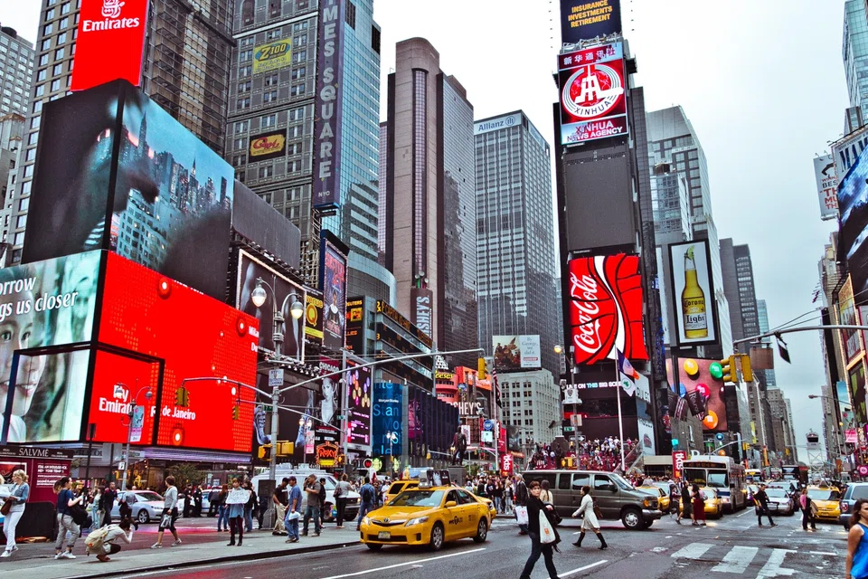 Times Square, New York City. Consumer spending, which accounts for more than two-thirds of US economic activity, went up by 0.8 per cent in July, the Commerce Department reported on Thursday (Aug 31). 