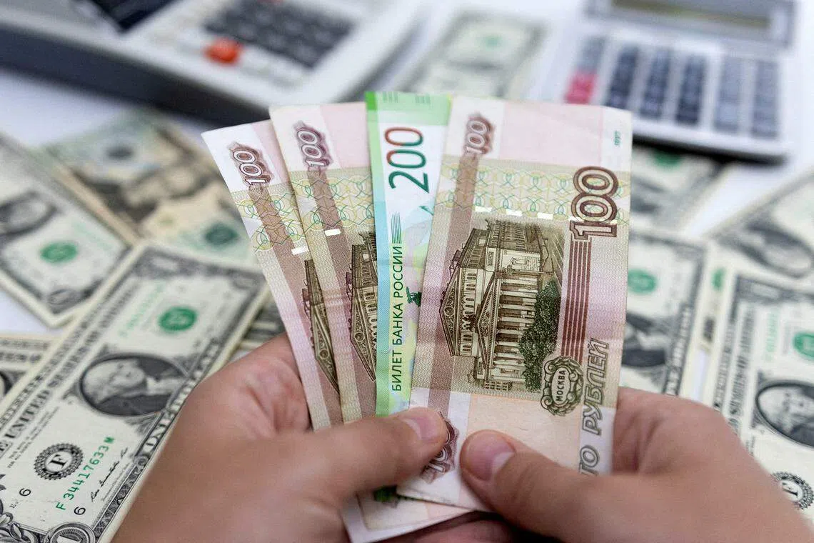 At 1020 GMT, the rouble had fallen by 0.6 per cent against the US dollar to 61.85, and by 0.3 per cent to 61.24 versus the euro.