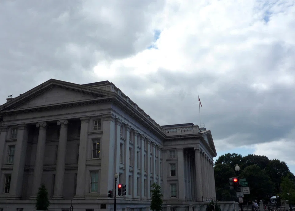 The US Treasury building is seen in Washington, DC.  The bond market is zeroing in on a US recession in 2023, with traders betting the longer-term trajectory for interest rates will be down.