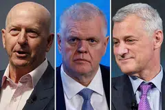 (From left) Goldman Sachs CEO David Solomon, HSBC CEO Noel Quinn and Standard Chartered boss Bill Winters are among the executives to have held face-to-face meetings with Chinese officials and regulators since last weekend.