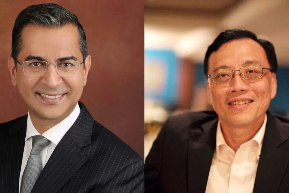 Vinay Gandh (left) and Foo Tian Ong. Gandhi has led robust growth in Singapore’s private-banking business, while Foo has over two decades of private-banking experience.