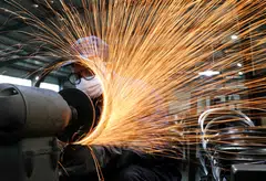 The official manufacturing purchasing managers’ index (PMI) fell to 49.2 from 51.9 in March, the National Bureau of Statistics says. 