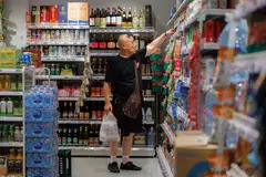 People are reducing spending on necessities, resulting in retail sales of grain, oil and food rising just 1 per cent in April from a year earlier, when they stockpiled necessities over worries of lockdowns.