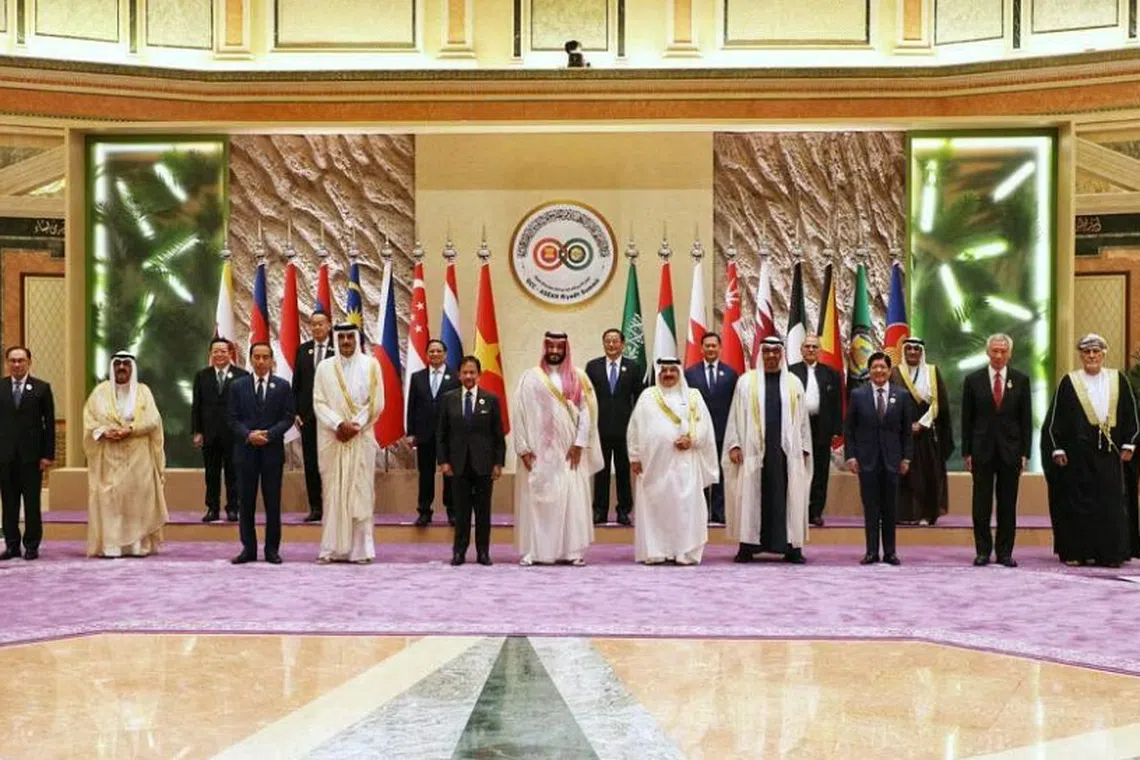 Asean leaders and their counterparts from the Gulf nations met for the first time at a summit in Saudi Arabia in October 2023.