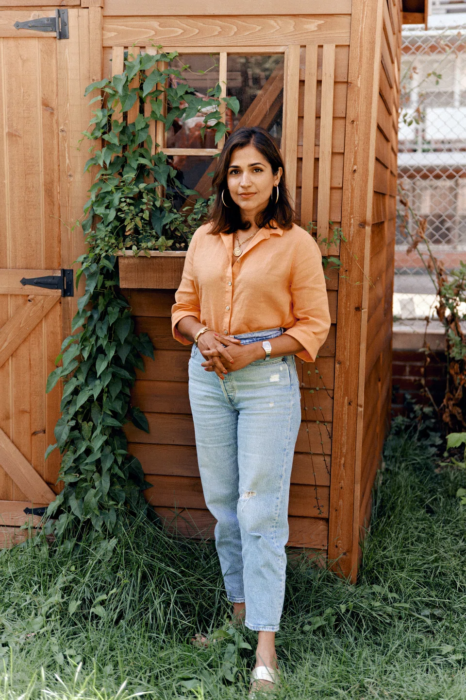 Kanchan Koya, the author and founder of the food blog "Spice Spice Baby" in Brooklyn on Sept 28, 2022.  She has more than 230,000 Instagram followers but has begun to bristle at the responses she gets. 