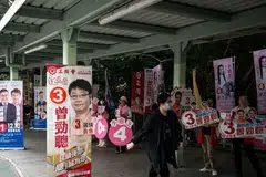 Authorities have attempted to drum up enthusiasm for the election, covering the city with posters urging Hong Kongers to participate.