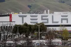 A view of Tesla Inc's US vehicle factory in Fremont, California. Of the 5 biggest US companies by market value, Tesla’s shares are by far the most expensive, yet they’re the only ones whose performance comes close to Apple’s, which has been a rare bright spot for investors in the sector this year.