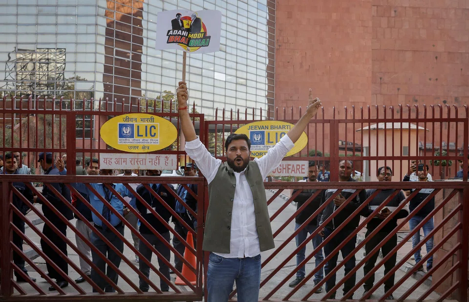 Indian opposition parties hold protests in front of state-owned institutions to highlight what they describe as risks to millions of small investors, due to these entities' exposure to Gautam Adani's companies.