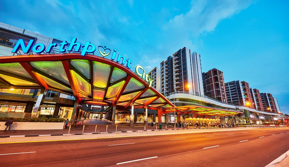 Frasers Property's portfolio, which includes the Northpoint City mall in Yishun (pictured), was valued at S$34.3 billion at end-March.