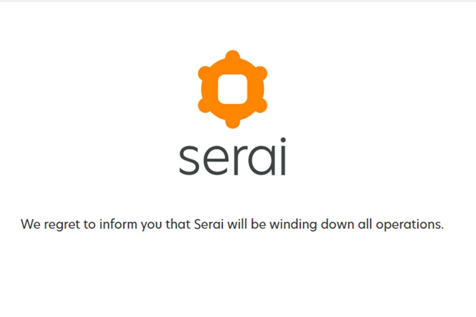"We regret to inform you that Serai will be winding down all operations," Serai said on the now-defunct website.