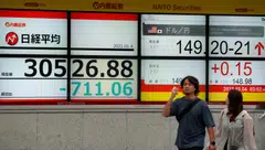 Asian financial markets were in the red, with Tokyo, Hong Kong, Shanghai, Singapore, Seoul, Taipei, Wellington and Manila all down at midday on Monday.