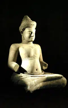 A statue of Dhrishtadyumna, one of the 33 items being returned to the Cambodia government by the Lindemann family. 