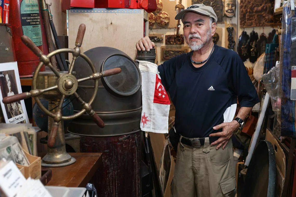 Former army officer Winston Wong and his nautical collection.